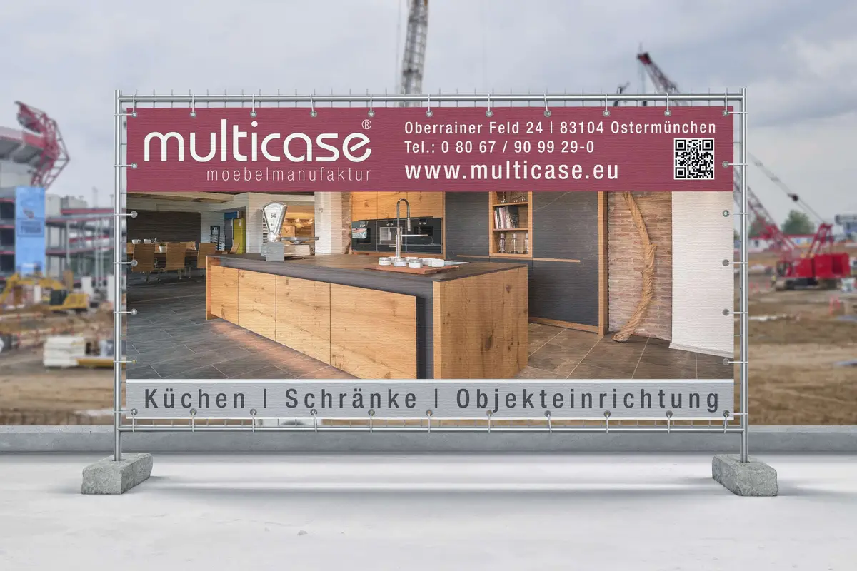 Multicase Möbelmanufaktur Bauzaunbanner - modal